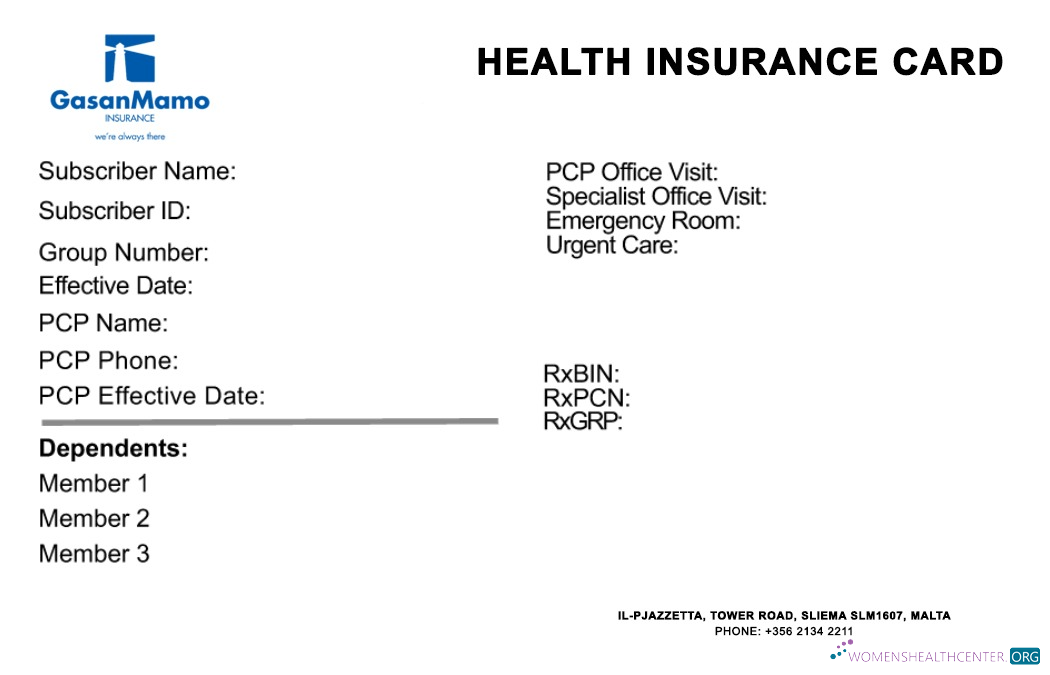Download Malta health insurance card Photoshop template